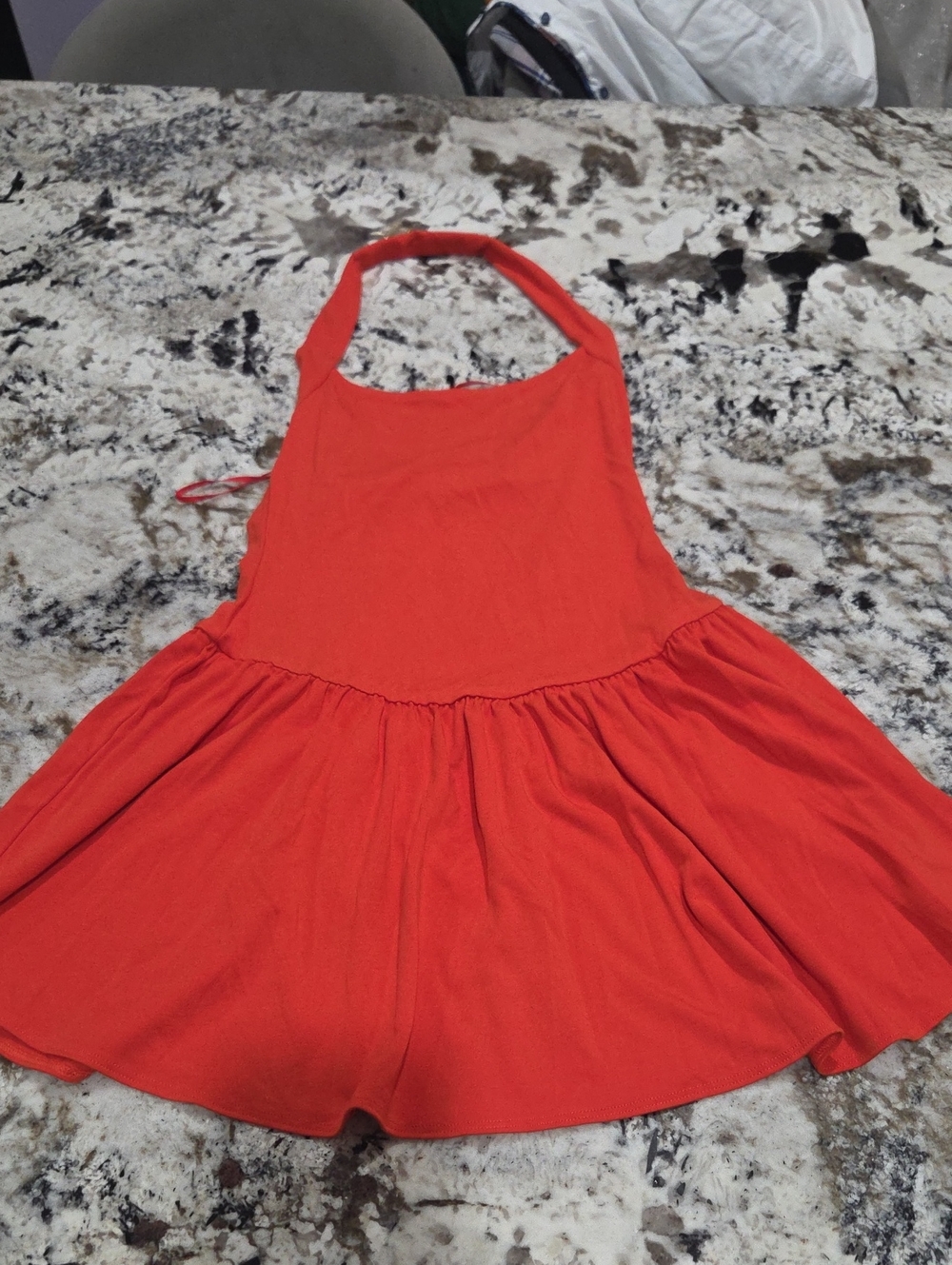 Aritzia Wilfred Orange Mini Halter Dress
